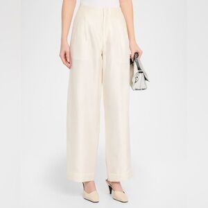 STAUD: CREAM WIDE-LEG PANTS